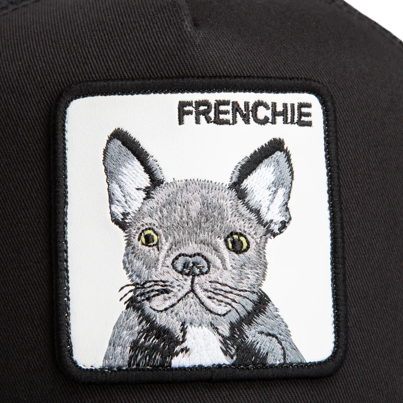 truckerkeps-svart-och-gron-hund-fransk-bulldog-frenchie-the-farm-fran-goorin-bros