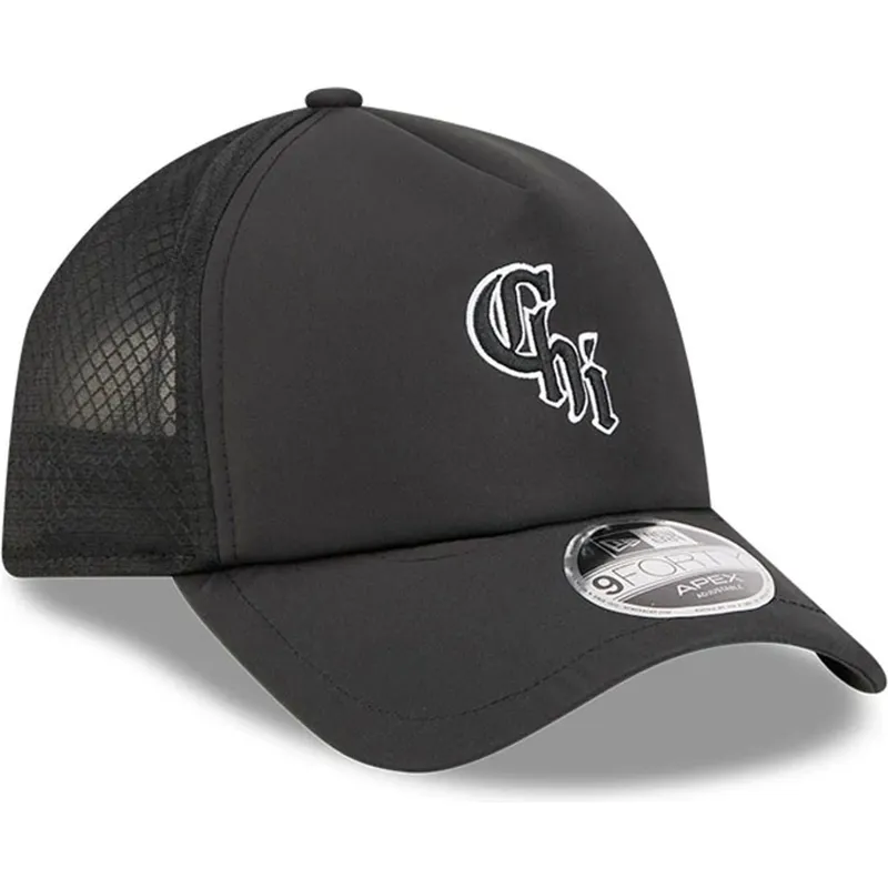 schwarze-trucker-kappe-9forty-apex-bp-chi-der-chicago-white-sox-mlb-von-new-era