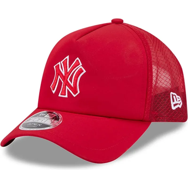 rote-trucker-kappe-mit-rotem-logo-9forty-apex-batting-practice-der-new-york-yankees-mlb-von-new-era
