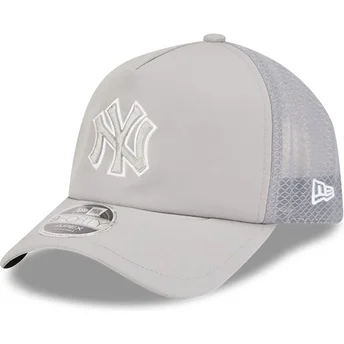 Graue Trucker-Kappe mit grauem Logo 9FORTY APEX Batting Practice der New York Yankees MLB von New Era