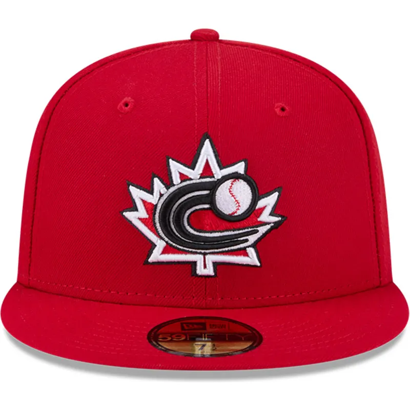 rote-angepasste-59fifty-flachkappe-canada-2026-world-baseball-classic-von-new-era