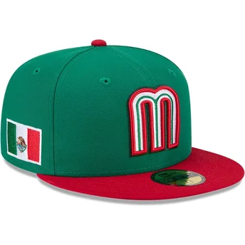 New Era Flat Brim 59FIFTY Mexico 2026 World Baseball Classic Green Fitted Cap