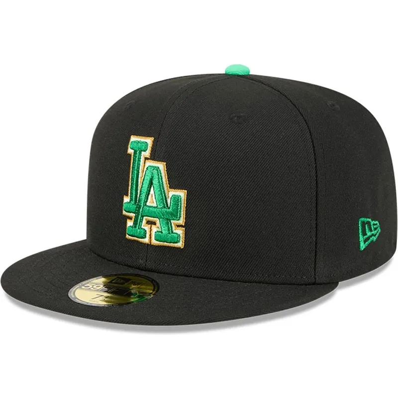 casquette-plate-noire-ajustee-59fifty-saint-patrick-s-day-los-angeles-dodgers-mlb-new-era