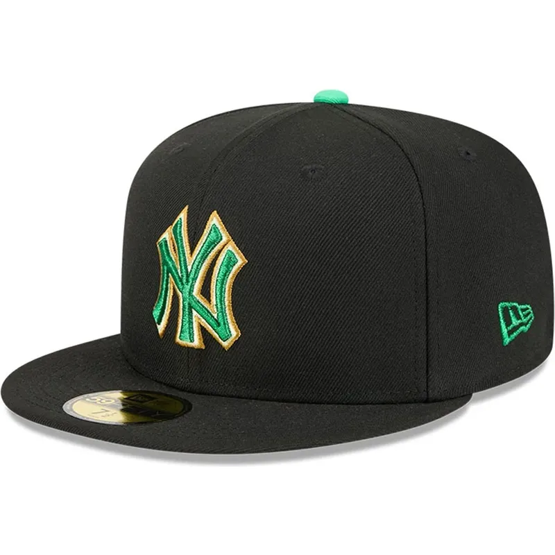 new-era-flat-brim-59fifty-saint-patrick-s-day-new-york-yankees-mlb-black-fitted-cap