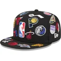 casquette-plate-noire-ajustee-59fifty-all-over-nba-new-era