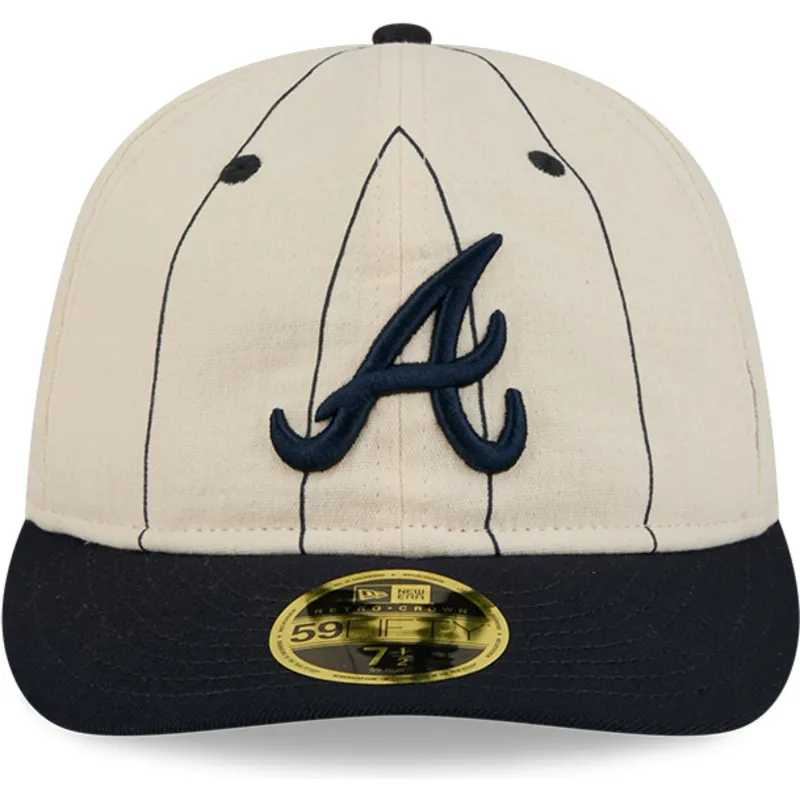 casquette-courbee-beige-ajustee-59fifty-retro-crown-linen-atlanta-braves-mlb-new-era