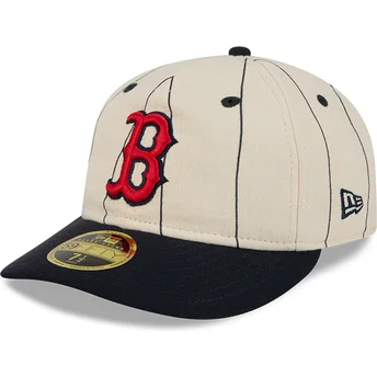 Cap izliekta beige ajustada 59FIFTY Retro Crown Linen no Boston Red Sox MLB no New Era