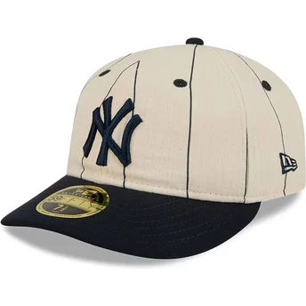 Beżowa dopasowana czapka z zakrzywionym daszkiem 59FIFTY Retro Crown Linen New York Yankees MLB New Era