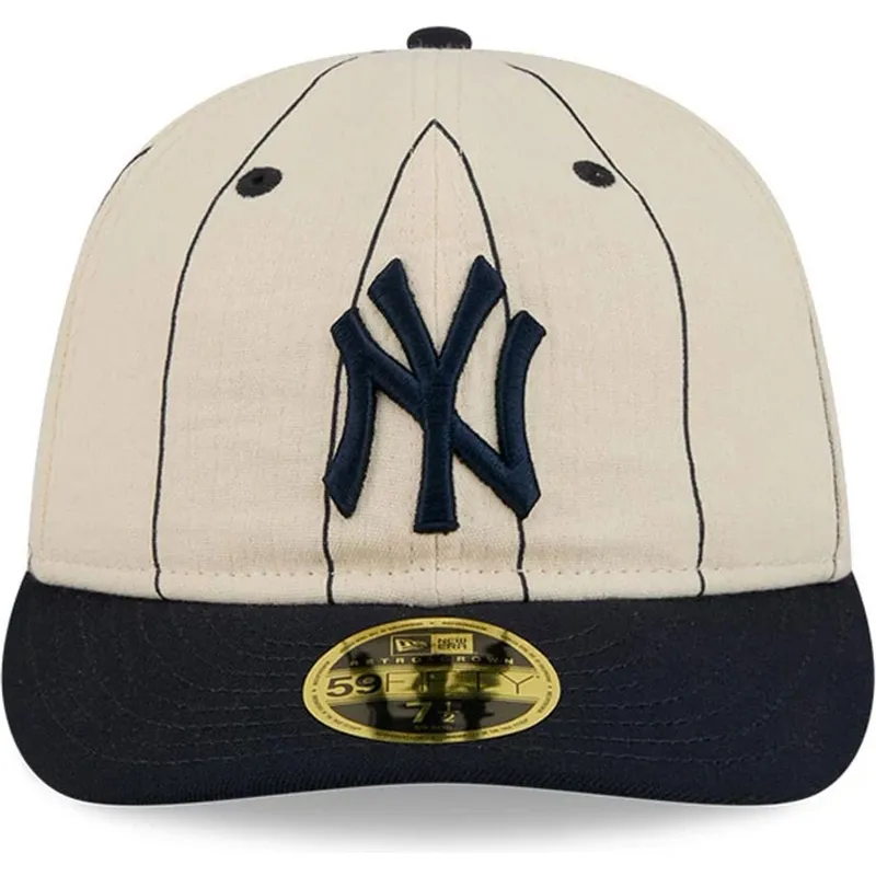 casquette-courbee-beige-ajustee-59fifty-retro-crown-linen-new-york-yankees-mlb-new-era