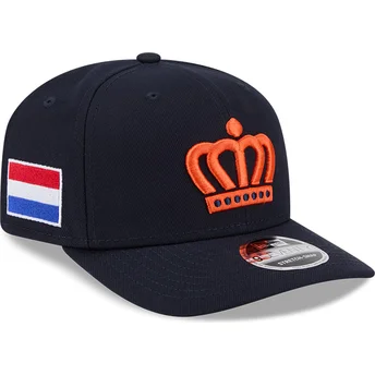 Granatowa czapka z zakrzywionym daszkiem snapback 9SEVENTY Stretch Snap The Netherlands 2026 World Baseball Classic New Era