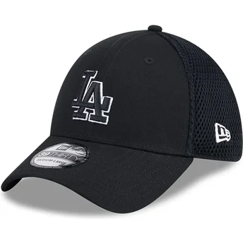 Czarna dopasowana czapka trucker z czarnym logo 39THIRTY Evergreen Neo Los Angeles Dodgers MLB New Era