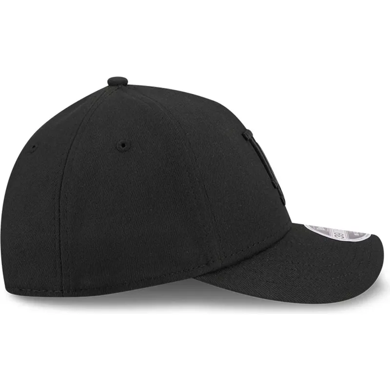 casquette-courbee-noire-ajustee-avec-logo-noir-39thirty-m-crown-a-frame-los-angeles-dodgers-mlb-new-era