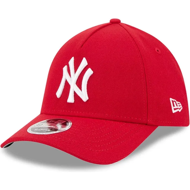 casquette-courbee-rouge-ajustee-39thirty-m-crown-a-frame-new-york-yankees-mlb-new-era