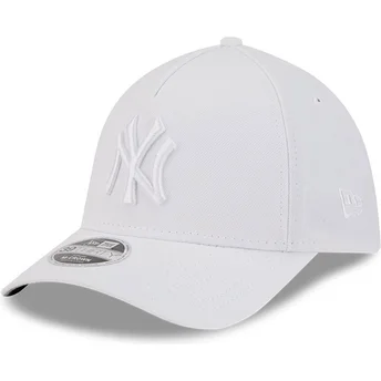 Vit böjd keps justerbar med vit logotyp 39THIRTY M-Crown A Frame från New York Yankees MLB av New Era