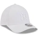 weisse-gebogene-angepasste-kappe-mit-weissem-logo-39thirty-m-crown-a-frame-von-new-york-yankees-mlb-von-new-era
