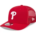 casquette-trucker-rouge-9seventy-stretch-snap-evergreen-philadelphia-phillies-mlb-new-era