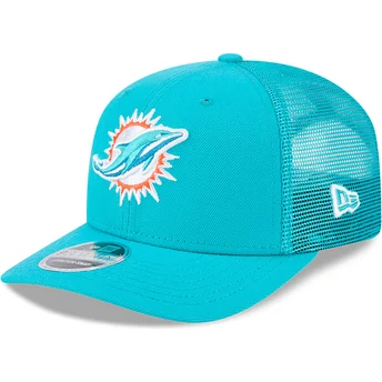 Gorra trucker azul 9SEVENTY Stretch Snap Evergreen de Miami Dolphins NFL de New Era