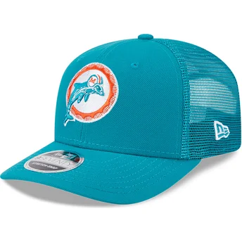 Blå trucker-keps 9SEVENTY Stretch Snap Evergreen Helmet från Miami Dolphins NFL av New Era