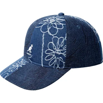 Cepur izliekta tumši zils regulējama lente Denim Mashup Medium Blue Floral no Kangol