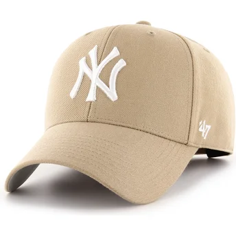 47 Brand Curved Brim MVP New York Yankees MLB Khaki Adjustable Cap