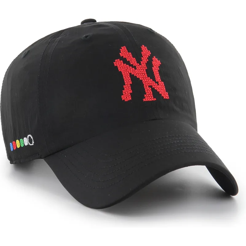 cap-izliekta-black-adjustable-strap-clean-up-eight-bit-hero-no-new-york-yankees-mlb-no-47-brand