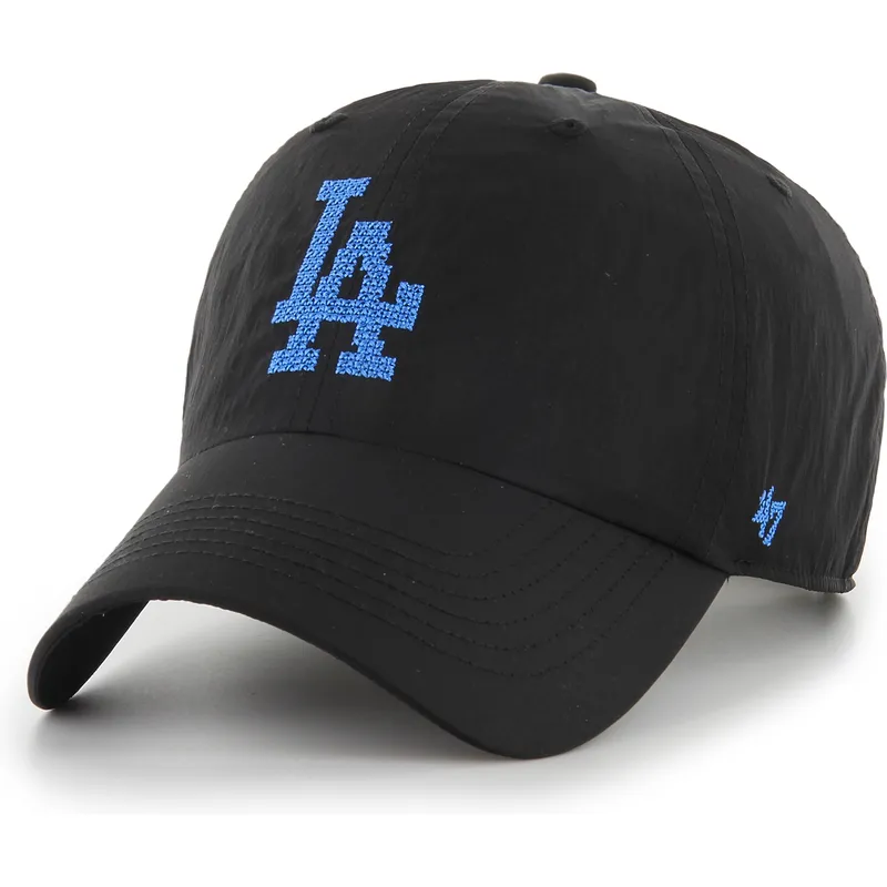 schwarze-verstellbare-curved-cap-clean-up-eight-bit-hero-der-los-angeles-dodgers-mlb-von-47-brand