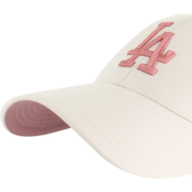 gorra-curva-beige-snapback-con-logo-rosa-mvp-ballpark-de-los-angeles-dodgers-mlb-de-47-brand