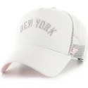 casquette-trucker-beige-et-rose-offside-dt-soft-glow-script-new-york-yankees-mlb-47-brand