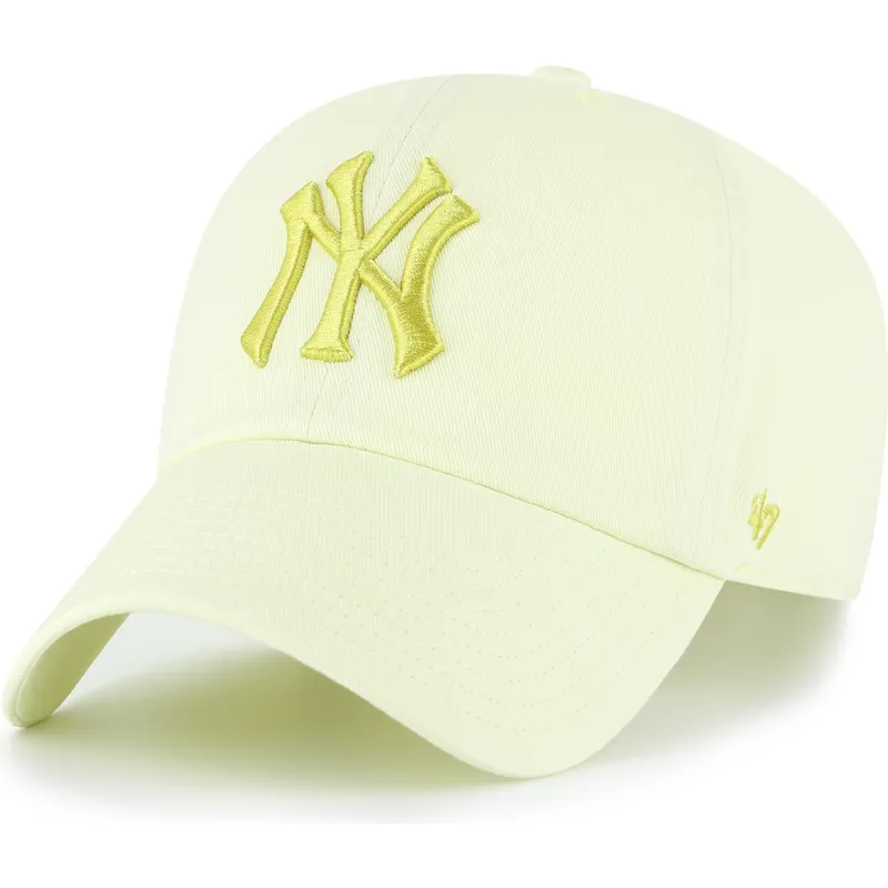 zolta-zakrzywiona-czapka-regulowana-z-zoltym-logo-clean-up-no-loop-label-new-york-yankees-mlb-od-47-brand
