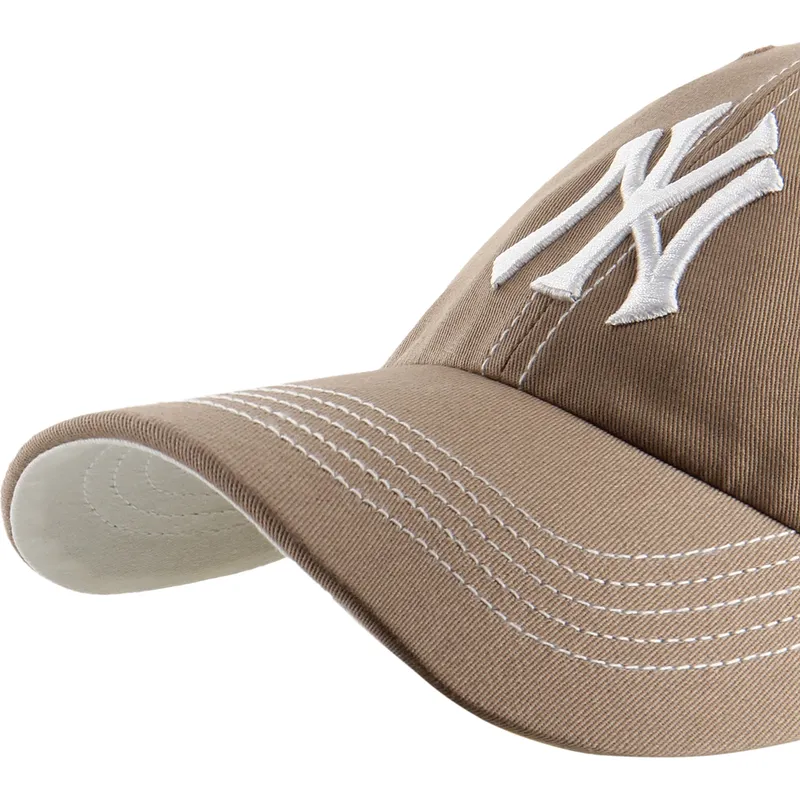 cap-izliekta-brown-adjustable-strap-clean-up-contrast-stitch-no-new-york-yankees-mlb-no-47-brand