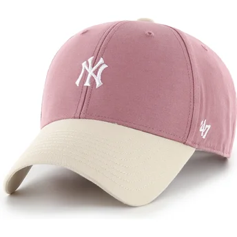 Gebogene rosa verstellbare Kappe MVP Base Runner Two Tone Legend der New York Yankees MLB von 47 Brand