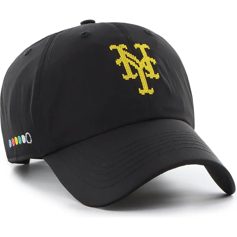 cap-izliekta-black-adjustable-strap-clean-up-eight-bit-hero-no-new-york-mets-mlb-no-47-brand
