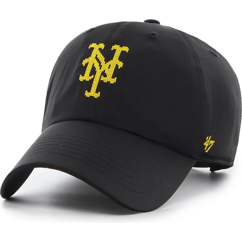 cap-izliekta-black-adjustable-strap-clean-up-eight-bit-hero-no-new-york-mets-mlb-no-47-brand