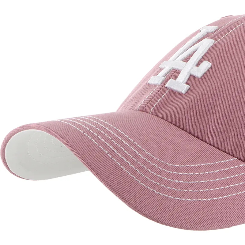cap-izliekta-pink-adjustable-strap-clean-up-contrast-stitch-no-los-angeles-dodgers-mlb-no-47-brand