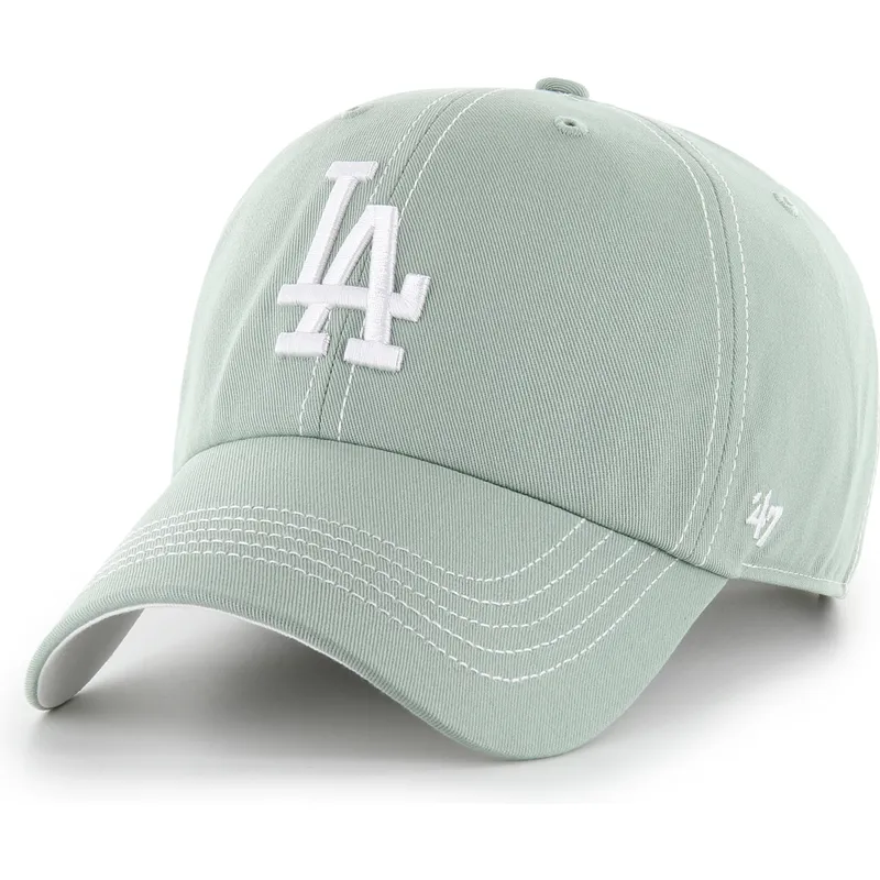 casquette-courbee-verte-ajustable-clean-up-contrast-stitch-los-angeles-dodgers-mlb-47-brand