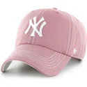 cepur-izliekta-roza-regulejama-lente-clean-up-contrast-stitch-no-new-york-yankees-mlb-no-47-brand