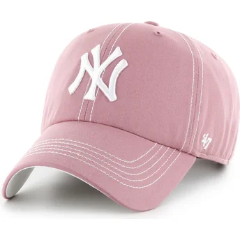 Cepur izliekta rozā regulējams Clean Up Contrast Stitch no New York Yankees MLB no 47 Brand