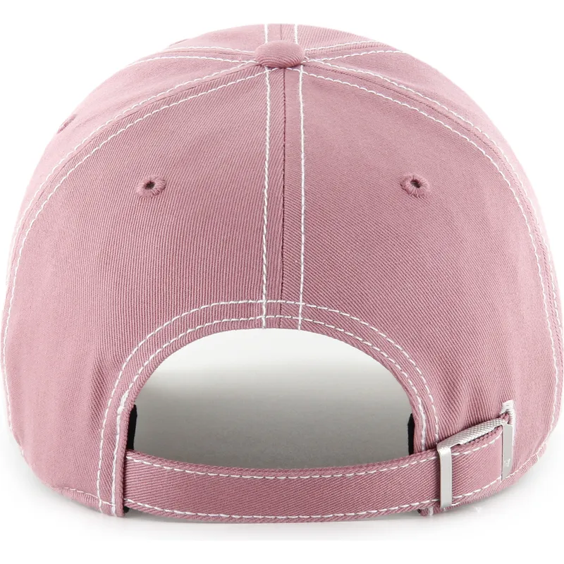 cap-izliekta-pink-adjustable-strap-clean-up-contrast-stitch-no-new-york-yankees-mlb-no-47-brand