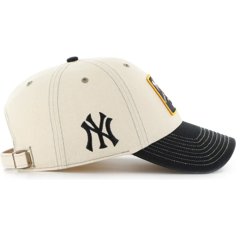 czapka-z-zakrzywionym-daszkiem-bezowo-czarna-regulowana-clean-up-keepsake-new-york-yankees-mlb-od-47-brand