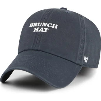 47 Brand Curved Brim Brunch Hat Clean Up Phrase Base Runner Icon Navy Blue Adjustable Cap