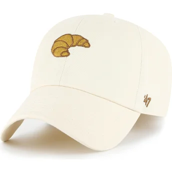 Beige verstellbare Curved Cap Croissant Cookie Clean Up Food Base Runner Icon von 47 Brand