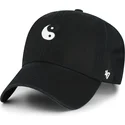 casquette-courbee-noire-ajustable-yin-yang-smiley-clean-up-base-runner-icon-47-brand