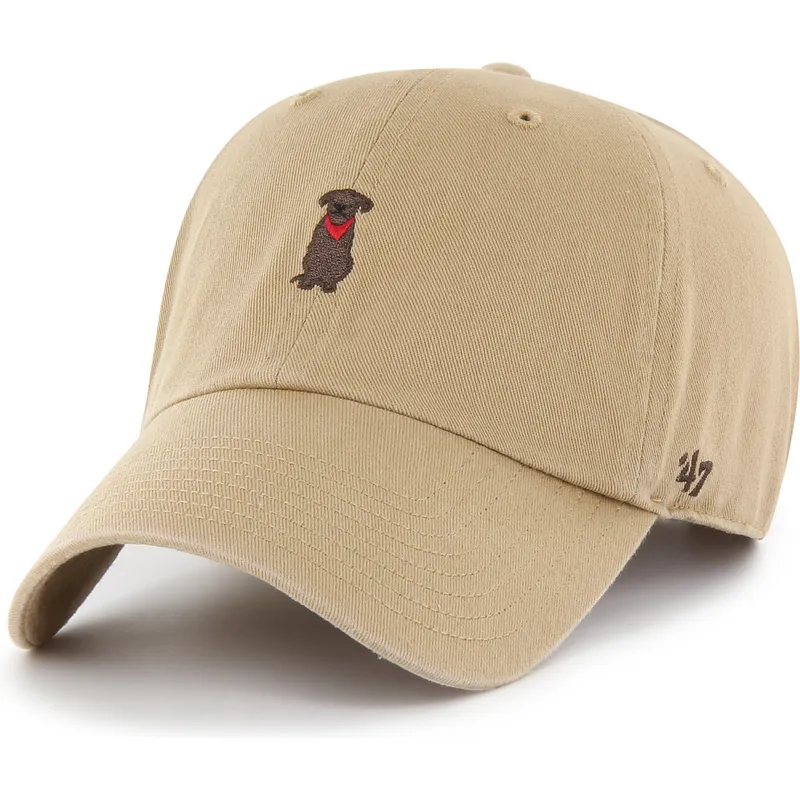 casquette-courbee-khaki-ajustable-clean-up-dog-base-runner-icon-47-brand