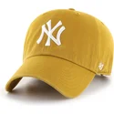 47-brand-curved-brim-clean-up-flat-gold-new-york-yankees-mlb-yellow-adjustable-cap