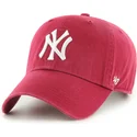 gorra-curva-roja-oscuro-ajustable-clean-up-de-new-york-yankees-mlb-de-47-brand