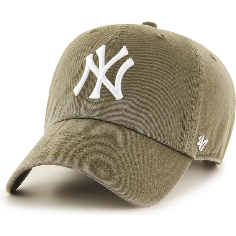 cepur-izliekta-zals-regulejams-clean-up-sandalwood-no-new-york-yankees-mlb-no-47-brand
