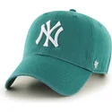 cap-izliekta-green-adjustable-strap-clean-up-tailgate-teal-no-new-york-yankees-mlb-no-47-brand