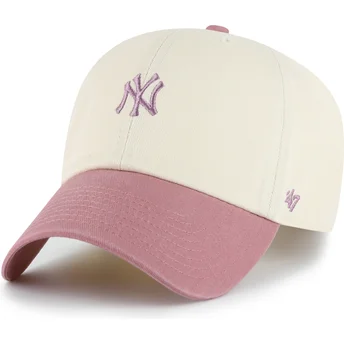 Cepur izliekta bēšs regulējams rosa Clean Up Base Runner Two Tone no New York Yankees MLB no 47 Brand