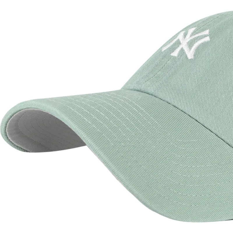 47-brand-curved-brim-clean-up-base-runner-new-york-yankees-mlb-green-adjustable-cap