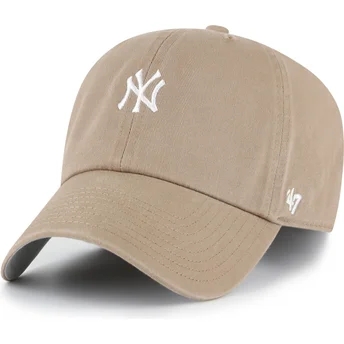 Braune verstellbare Curved Cap Clean Up Base Runner der New York Yankees MLB von 47 Brand